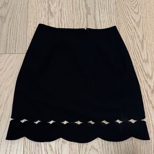 Club Monaco Black Mini Skirt with Scalloped Hem